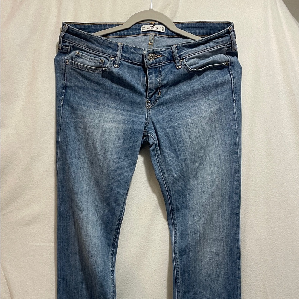 Hollister Women's Straight Leg Jeans in Blue